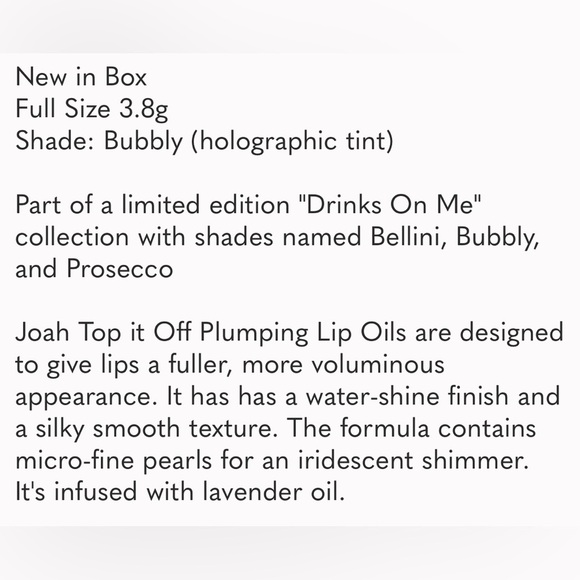 🌴 JOAH NIB - Bubbly - Top It Off Plumping Lip Oil - Full size 0.13 fl oz - Picture 3 of 4